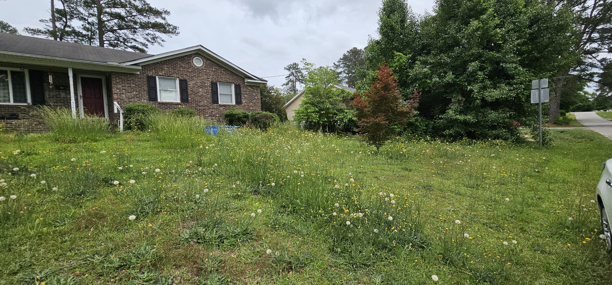 Exterior front wide view — Rockingham NC brick ranch