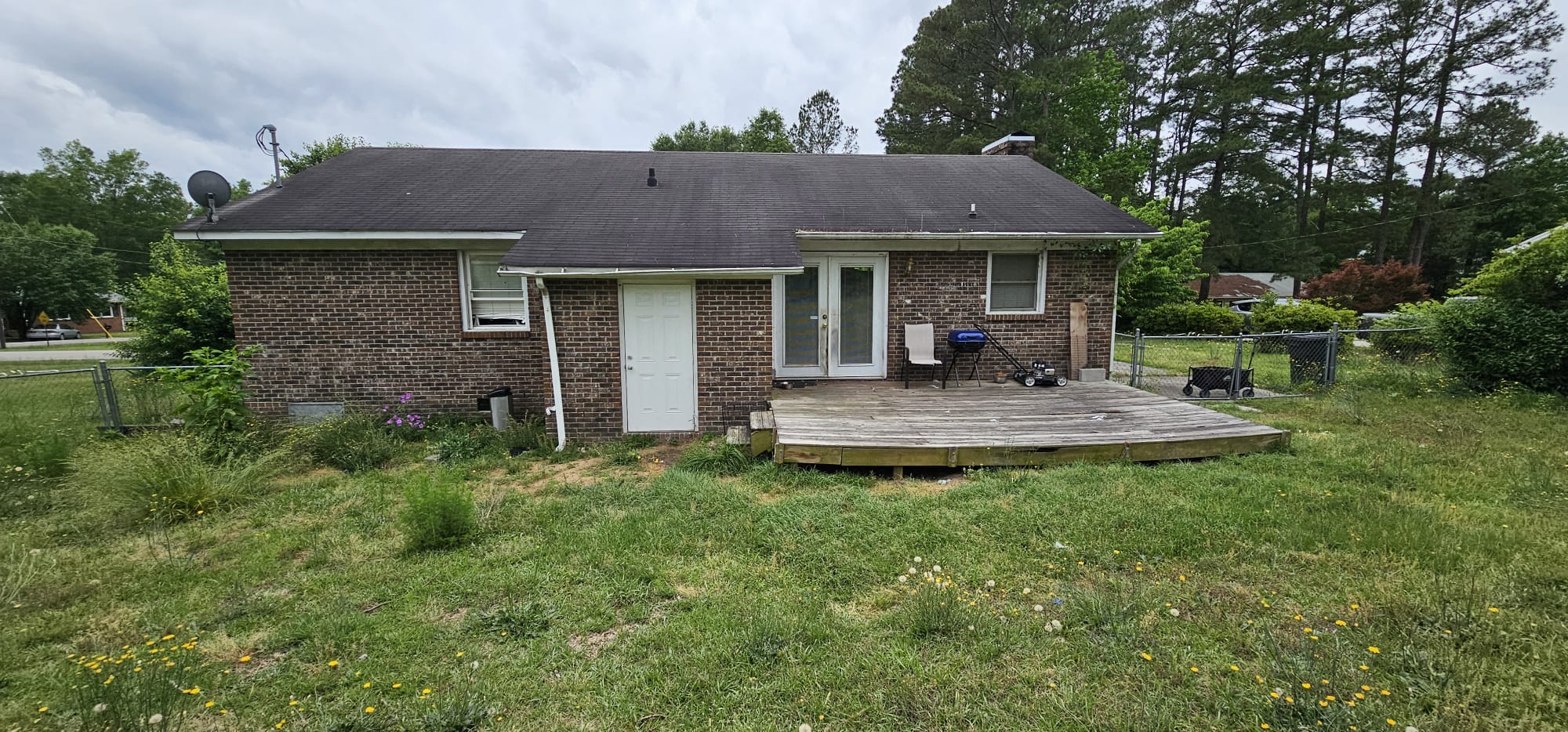 Exterior rear — weathered deck, Rockingham NC